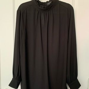 Eloquii black blouse ruffle neck size 20